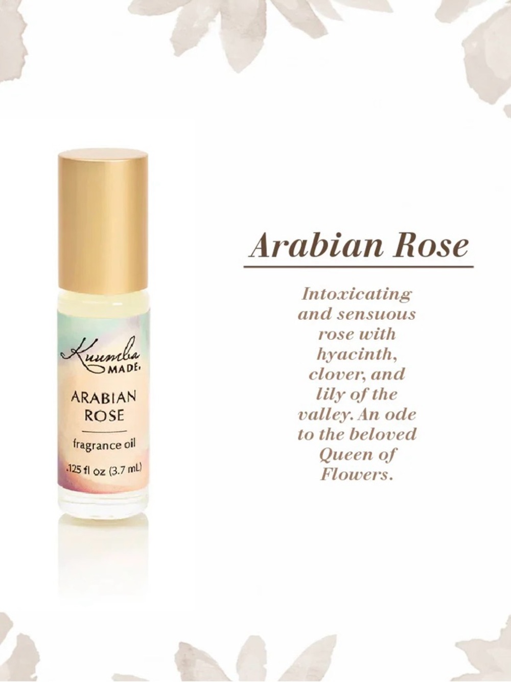 3/$12 Kuumba Made Arabian Rose Fragrance Oil .125oz - Picture 2 of 4